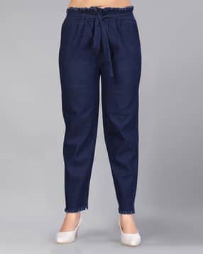 Solid Bootcut Denim Jeans-image-4