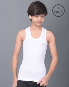 Pack of 4 Boys Sleeveless Vests-image-35