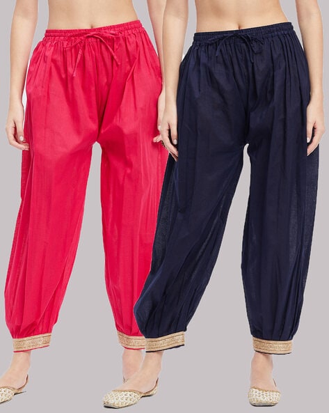 Women Pack of 2 Salwars with Drawstring Waist Price in India