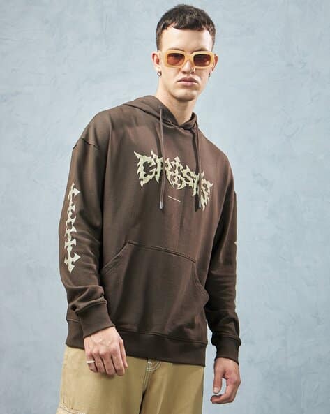 Men Printed Oversized Fit Hoodie