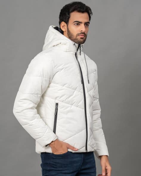 White Puffer Jacket Black Zipper Buy White Jackets Coats For Men