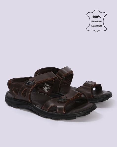 Men Dual-Strap Sandals with Velcro Closure