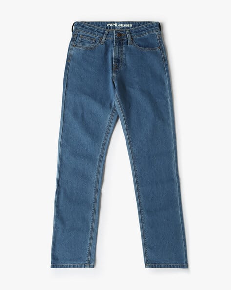 Boys Lightly Washed Slim Fit Bootcut Jeans