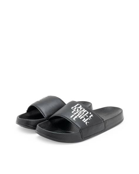 Typographic Print Slip-On Slides - Main Image