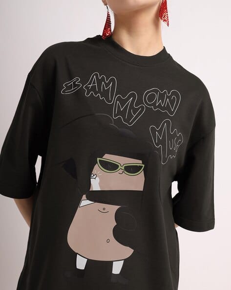Buy Chocolate Brown Tshirts for Women by Weezy Online | Ajio.com