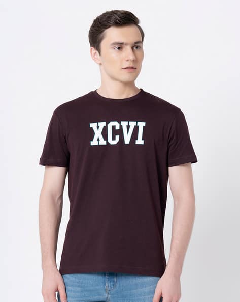 Men Typographic Print Regular Fit T-Shirt