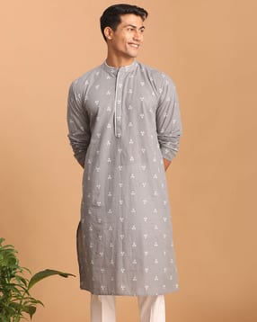 vastramay Men Geometric Print Long Kurta-picture-13