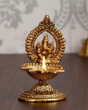 ecraftindia Lord Ganesha with Diya Handcrafted Showpiece-picture-21