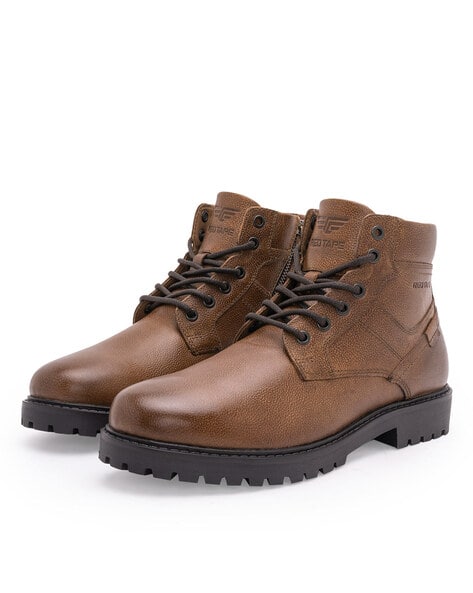 Men Ankle-Length Lace-Up Boots
