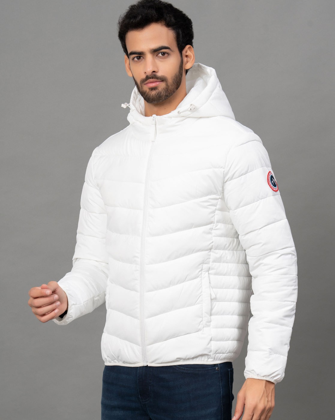 Puffer jacket mens white best sale