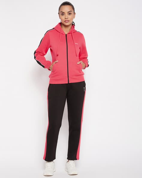 Zipper Running Tracksuit For Women Buy Pink Black Tracksuits For
