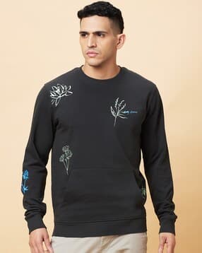 being human Men Floral Print Regular Fit Sweatshirt-picture-13
