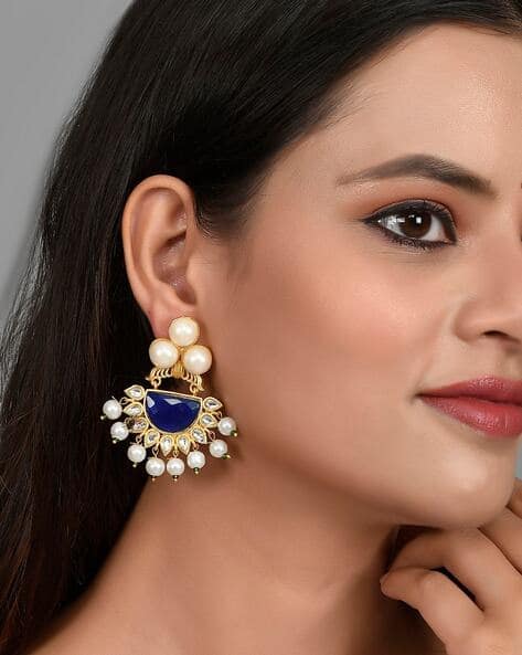 Gold Plated Kundan Small Traditional Earrings