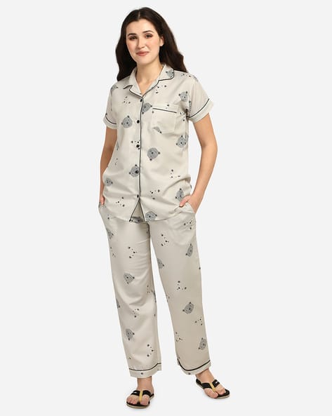 Graphic Print Short Sleeve Loungewear Set