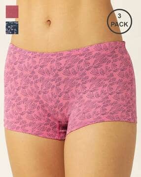 leading lady Pack Of 3 Women Floral Print Boyshorts with Mid Rise Waist-picture-12