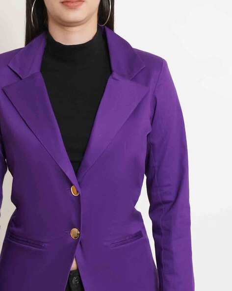 Notched Lapel Single-Breasted Blazer