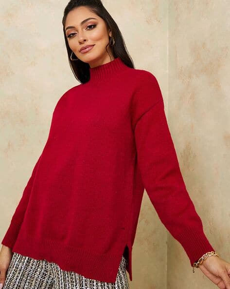 Buy Red Sweaters Cardigans for Women by Styli Online