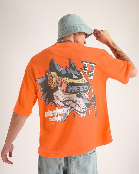 Buy Neon Orange Tshirts for Men by Weezy Online Ajio