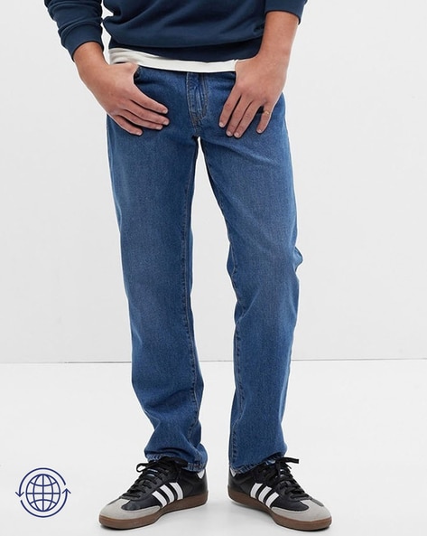 Men Washed Straight Fit Jeans