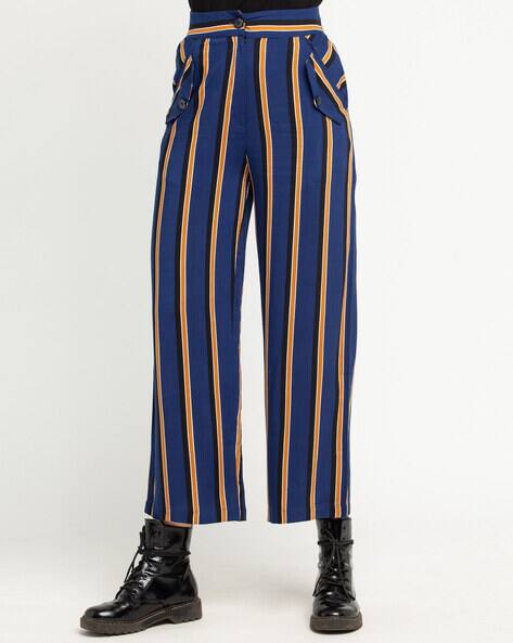 Zink London Striped Straight Fit Palazzo