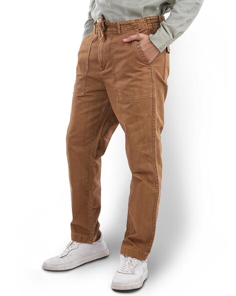 Celio Men Flat-Front Relaxed Fit Trousers