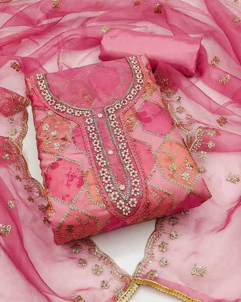 Women Embroidered 3-Piece Unstitched Dress Material