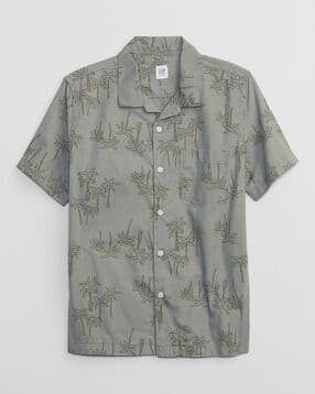 Printed Shirt with Cuban Collar-image-22