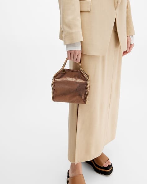 トートバッグ Stella McCartney FALABELLA TINY BAG ECO SHINY DOTTED CHAM Women Grey Falabella Tiny Tote Bag | Stella McCartney CA