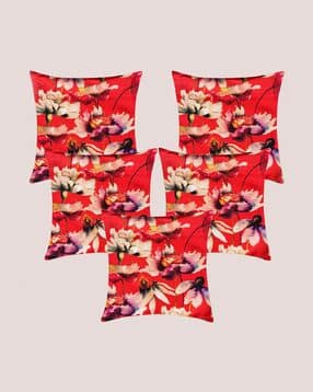 molcha by babita singh Set of 5 Floral Print Cushion Covers 16" x 16"-picture-14
