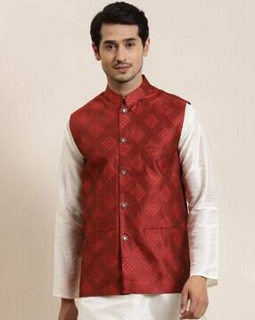 sojanya Printed Sleeveless Nehru Jacket-picture-2