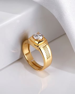 zavya Men Gold-Plated Solitaire Silver Ring-picture-20