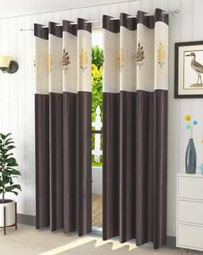 lavichitra Pack of 2 Floral Print Eyelets Door Curtains-picture-48