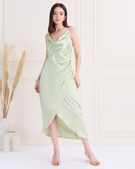 princess polly baby blue dress Miss Chase Green Chiffon Embellished Midi Dress