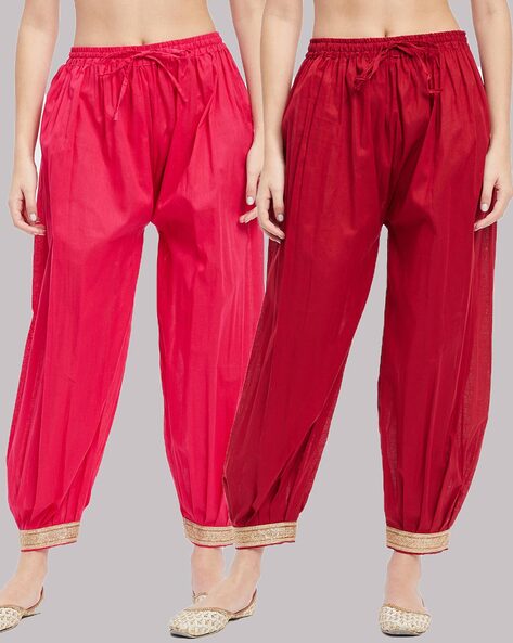 Women Pack of 2 Salwars with Drawstring Waist Price in India