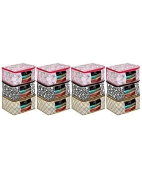 kuber industries Set of 12 Metallic Print Saree Organizer-picture-18