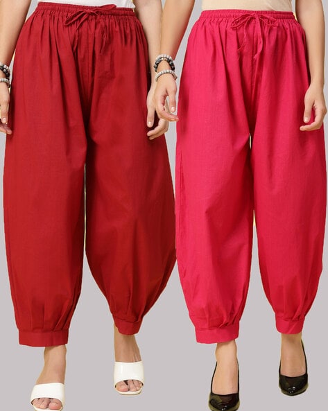 Pack of 2 Women Salwars with Elasticated Waist Price in India