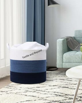 Foldable Wardrobe Cotton Mini Rope Laundry Basket-image-37
