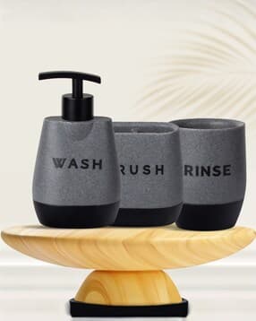umai Set of 3 Typographic Print Ceramic Soap Dispensers-picture-52