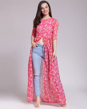 cation Floral Print Round-Neck Tunic-picture-25