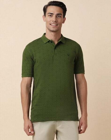 ALLEN SOLLY Men Printed Regular Fit Polo T-Shirt