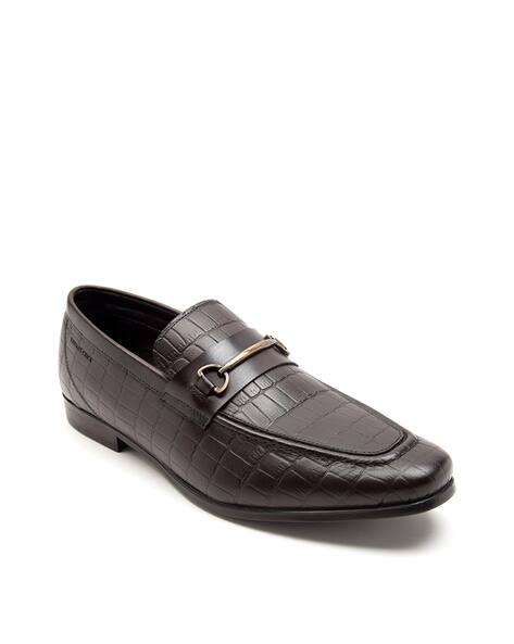 THOMAS CRICK Men Croc-Embossed  Slip-On Loafers