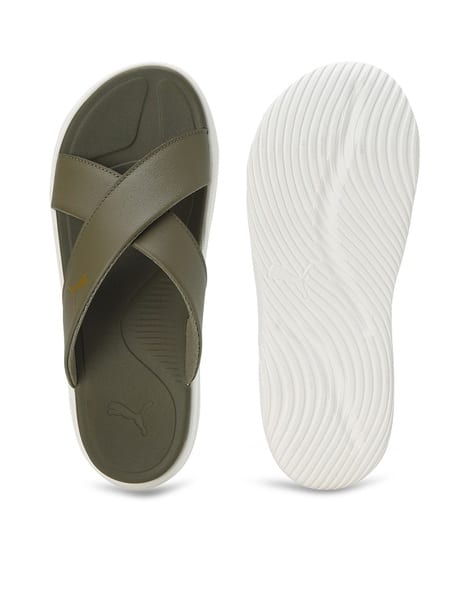 Buy Olive Green Flip Flop \u0026 Slippers for Men by Puma Online | Ajio.com