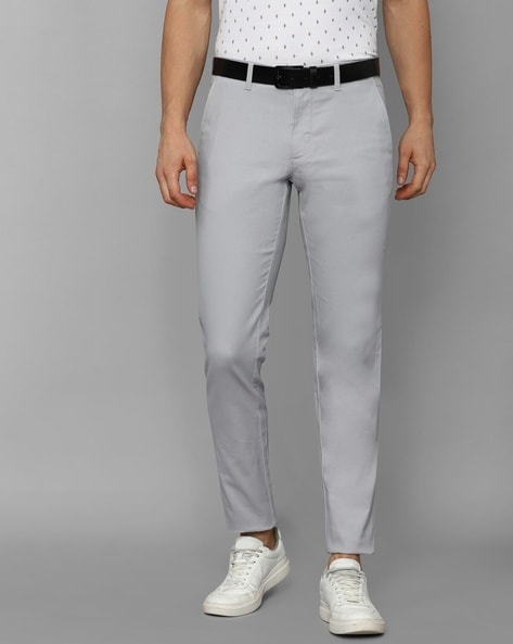 Men Slim Fit Flat-Front Trousers