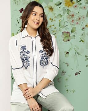 nayam by lakshita Women Regular Fit Embroidered Top-picture-12