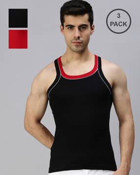 lux cozi Pack of 3 Sleeveless Vest-picture-21