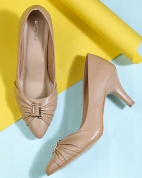 Kitten-Heeled Shoes with Bow-Accent-image-25
