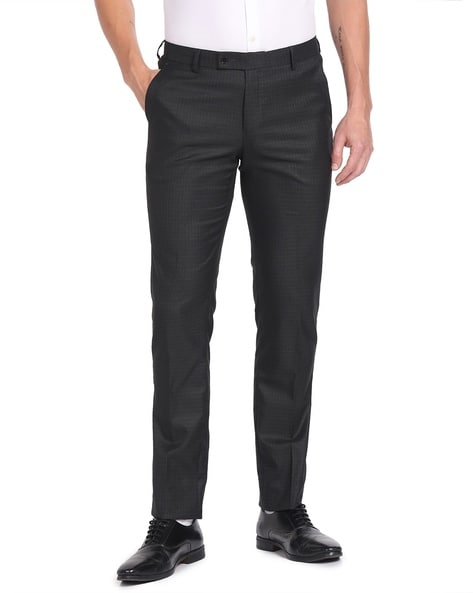 Arrow Men Regular Fit Flat-Front Trousers