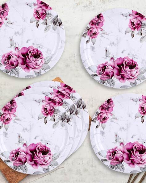 Floral melamine plates hotsell