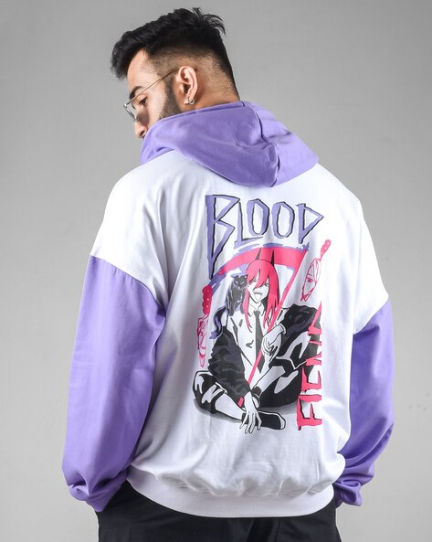 Buy White Purple Sweatshirt Hoodies for Men by COMICSENSE Online Ajio