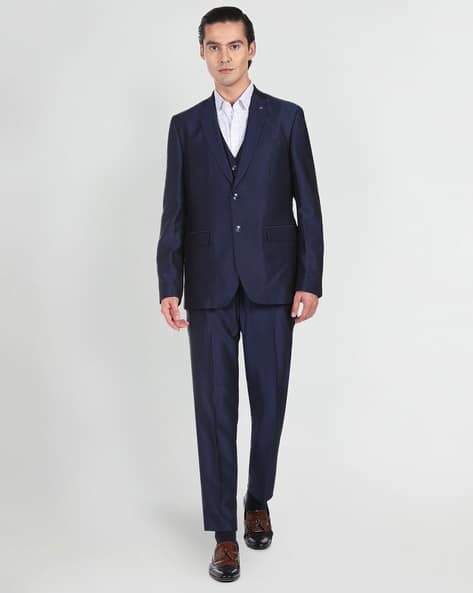 ARROW Men Regular Fit Single-Breasted Blazer with Waistcoat & Trousers Set